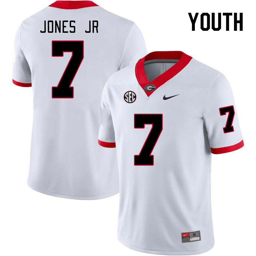 Youth #7 Marvin Jones Jr Georgia Bulldogs College Football Jerseys Stitched-White - Click Image to Close